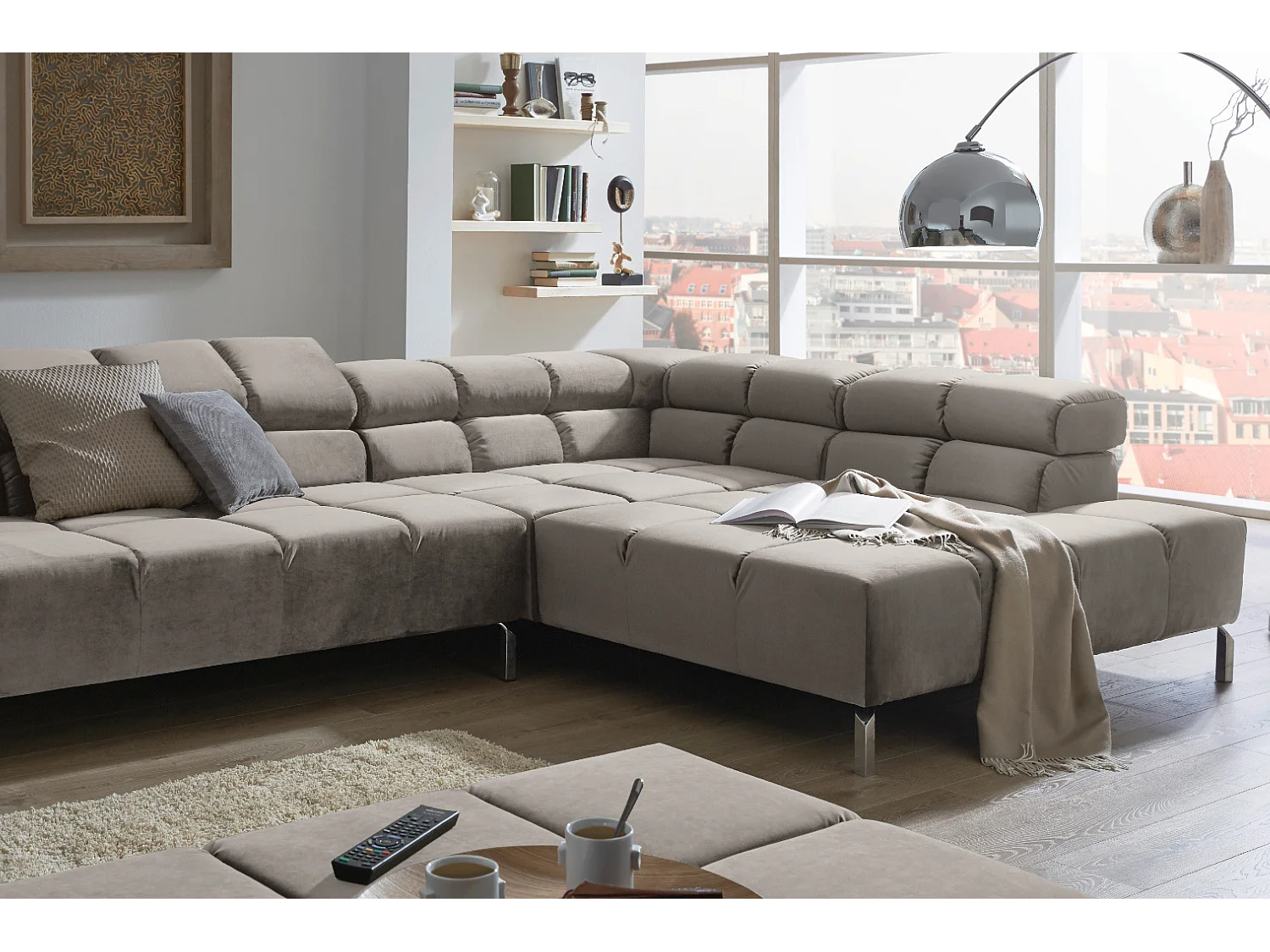 Hoekbank - Zilver Fluweel - NELSON