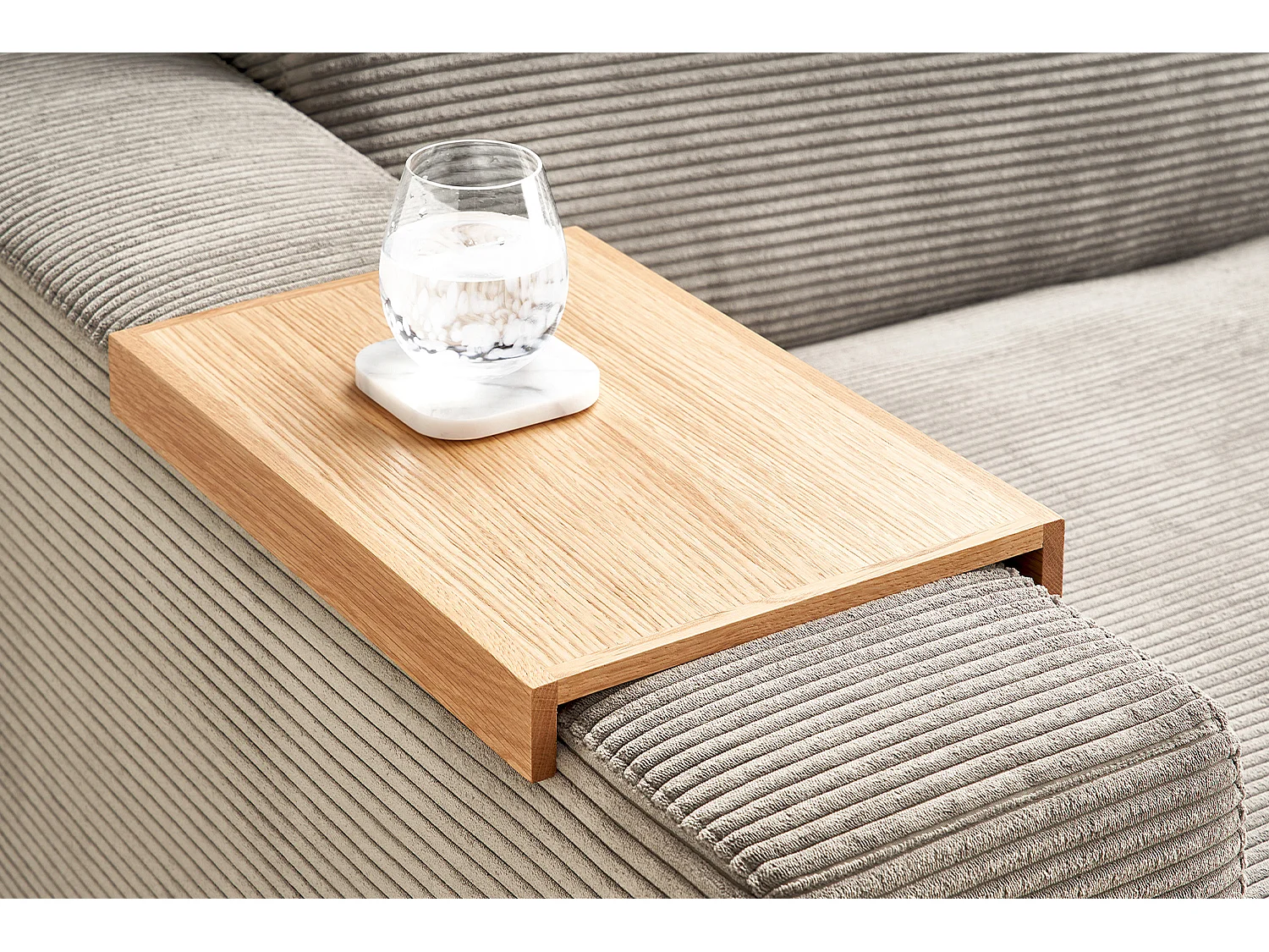 Canapé - gris pierre Velours côtelé - MADELINE