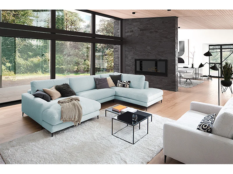 Divano - azzurro chiaro Velluto a coste - CARA