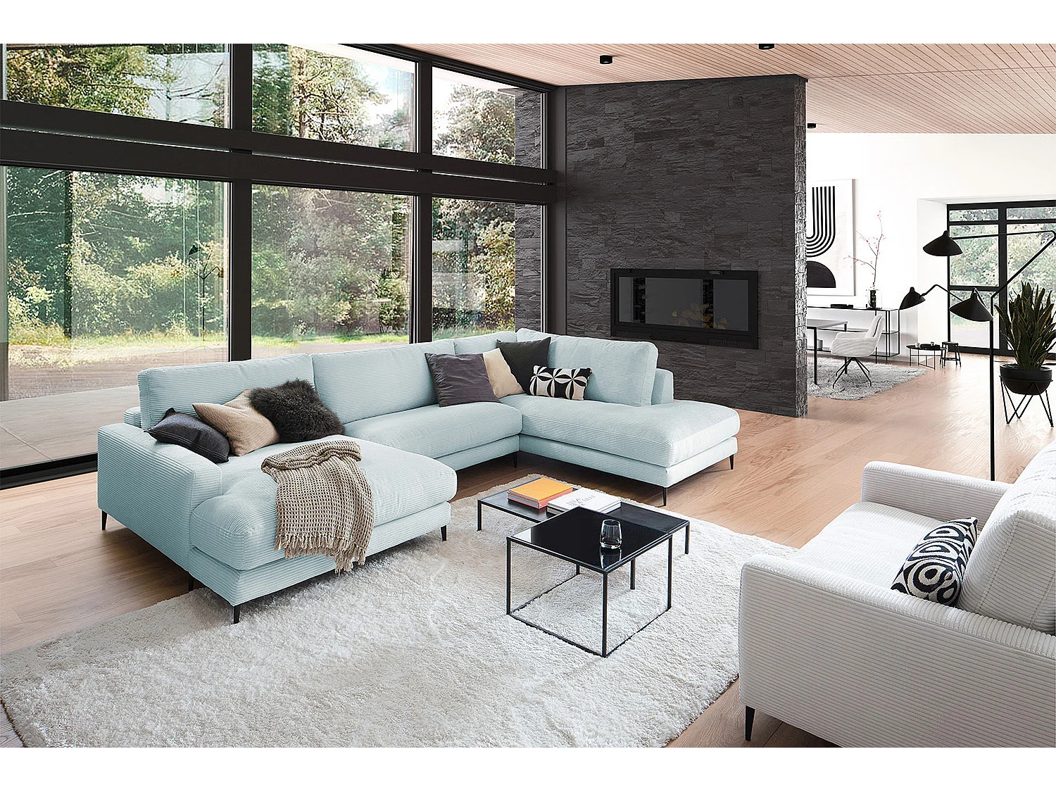 Sofá - azul claro Pana - CARA