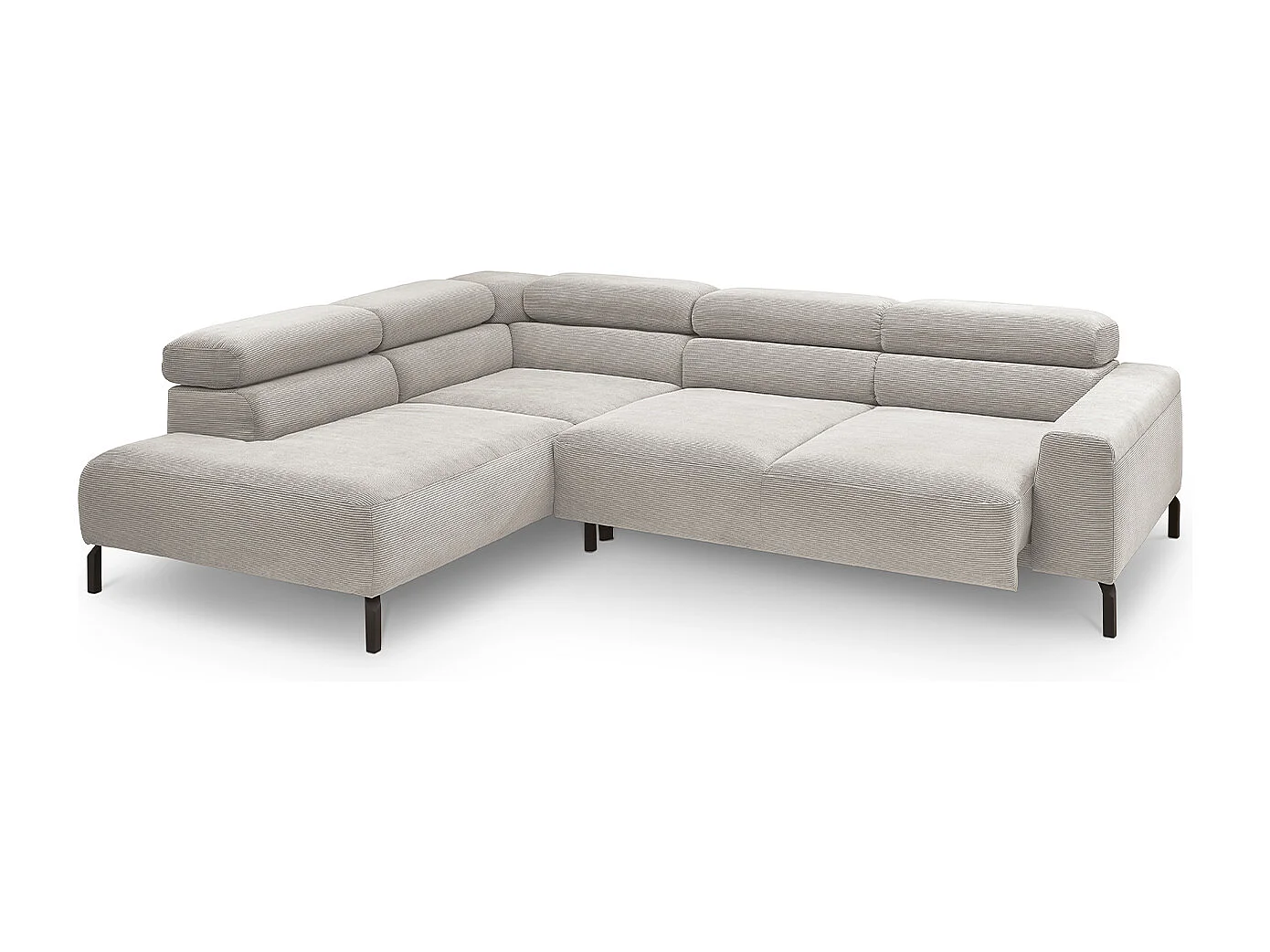 Ecksofa - Silber Cord - DELIA
