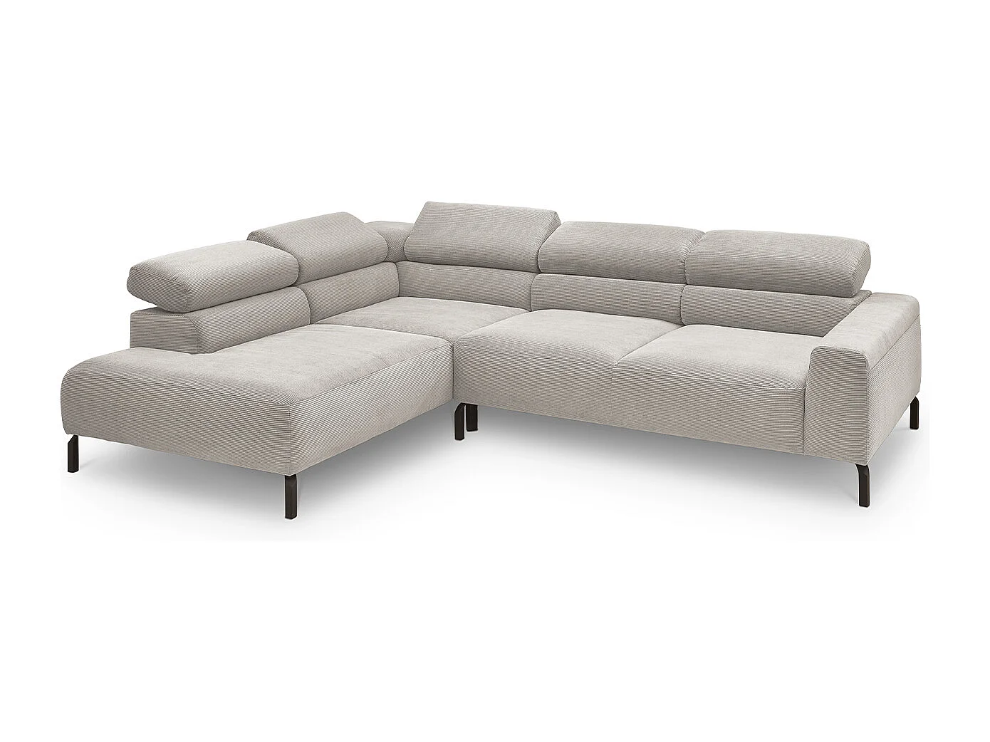 Ecksofa - Silber Cord - DELIA