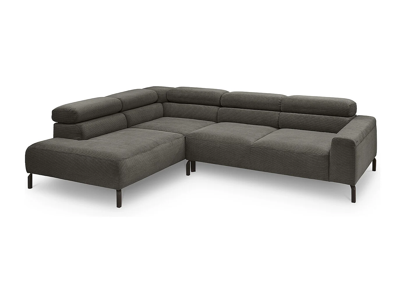 Ecksofa - Anthrazit Cord - DELIA