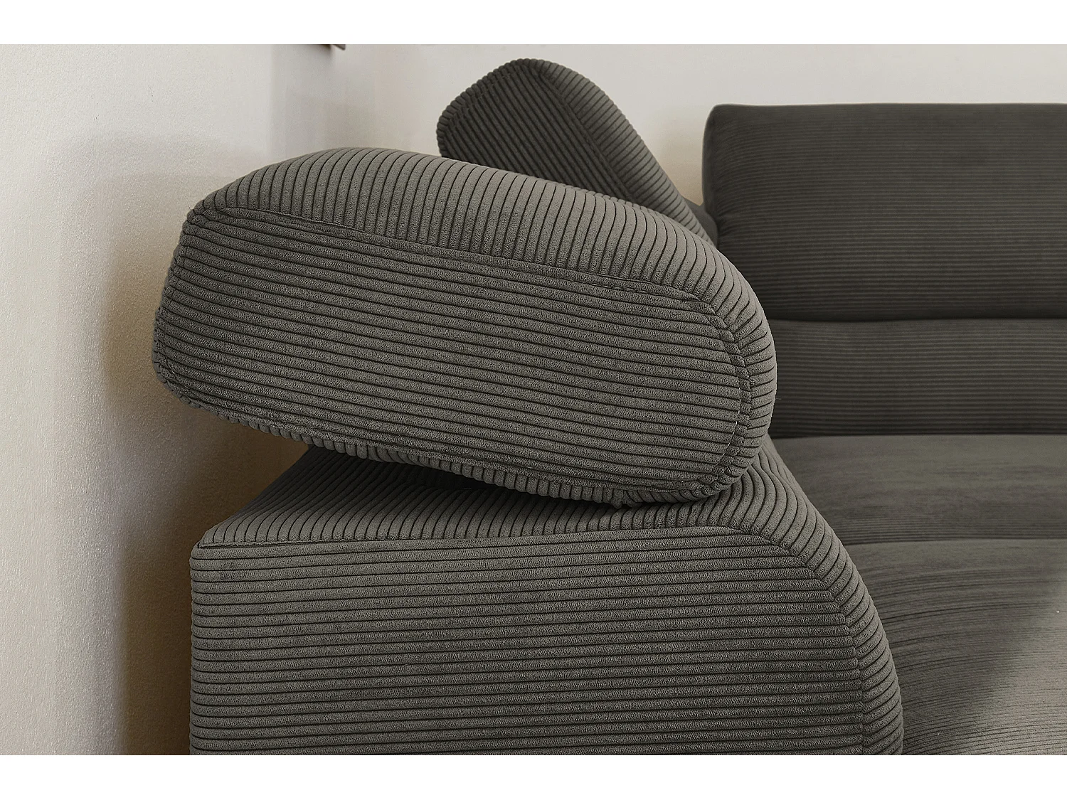 Ecksofa - Anthrazit Cord - DELIA