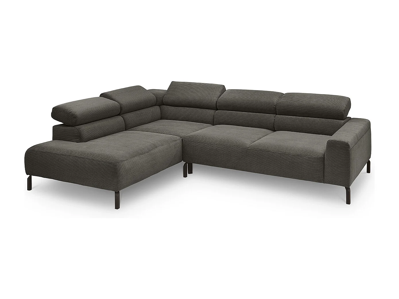 Ecksofa - Anthrazit Cord - DELIA