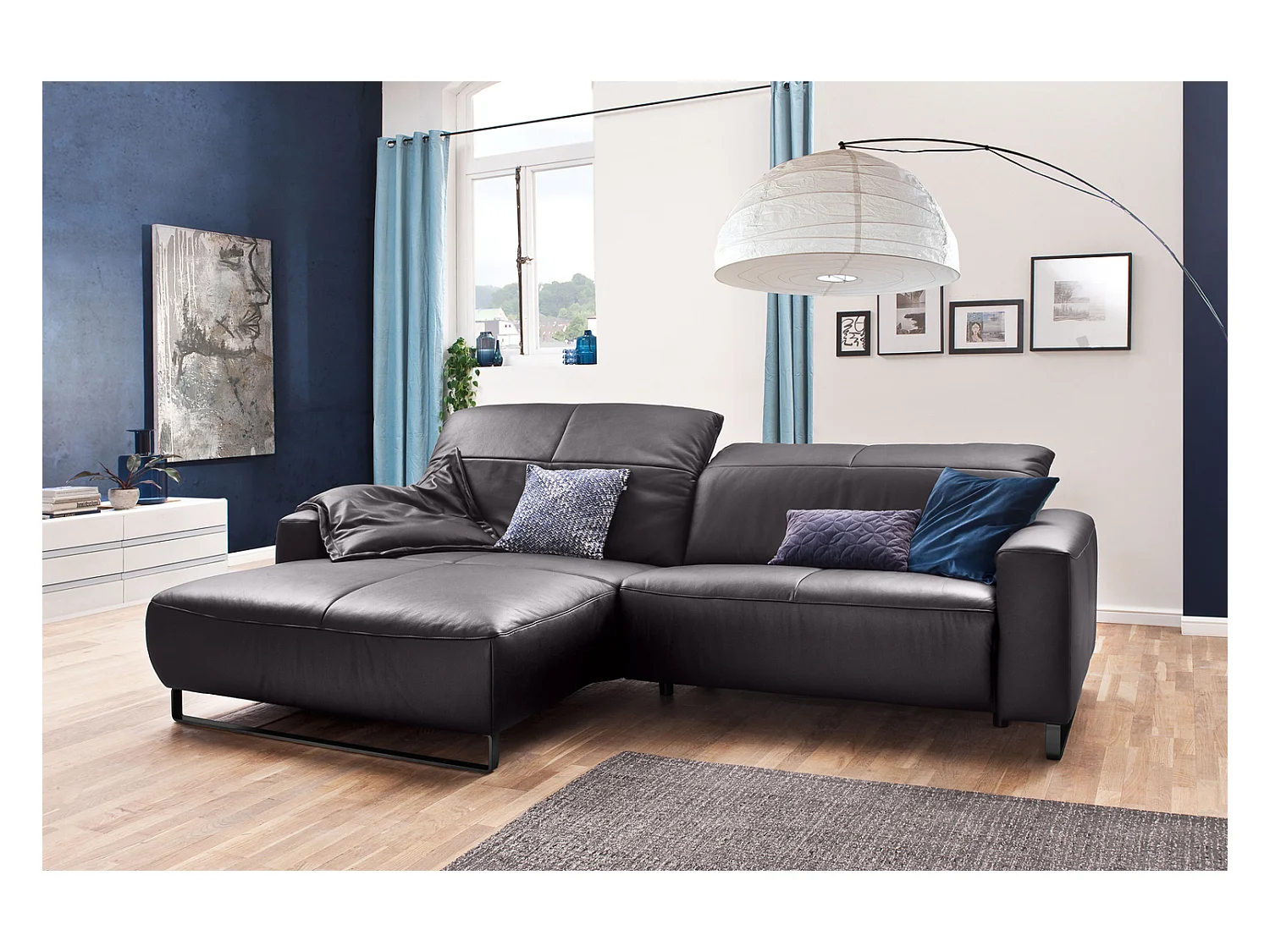 Ecksofa - Taupe Leder - YORK