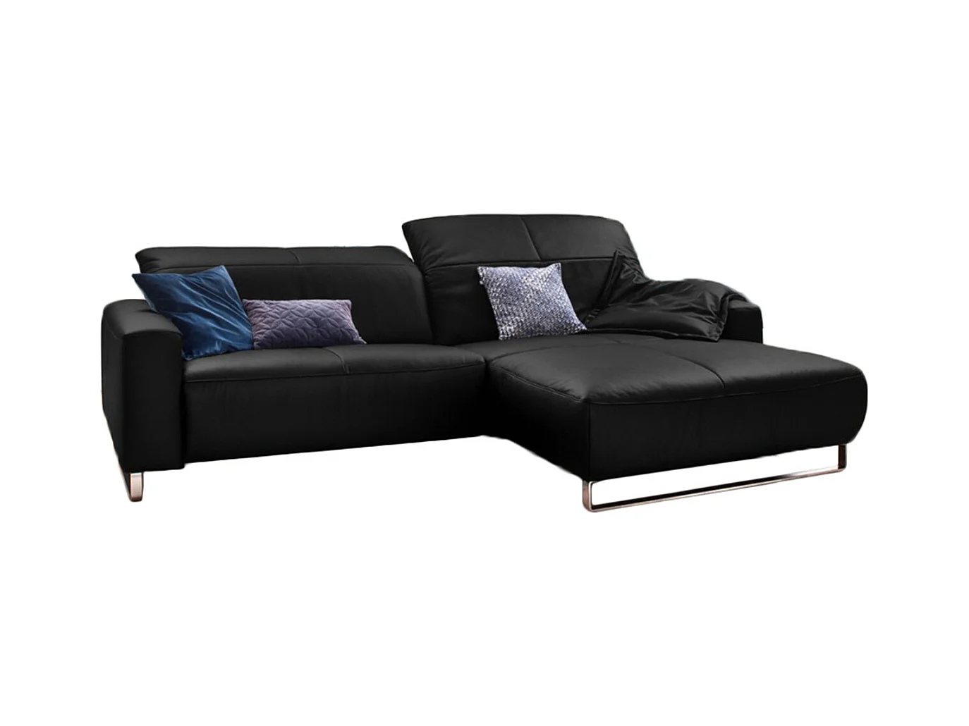 Hoekbank - Zwart Leer - YORK