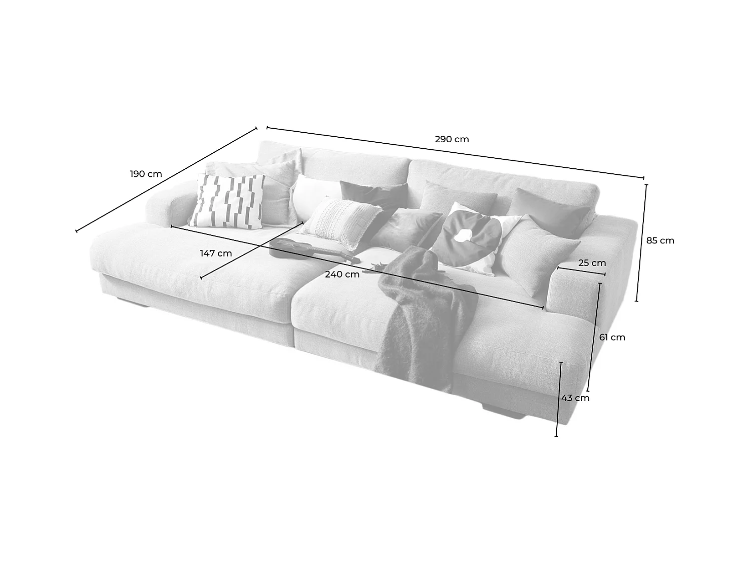 Canapé - Pétrole tissu tissé - MADELINE