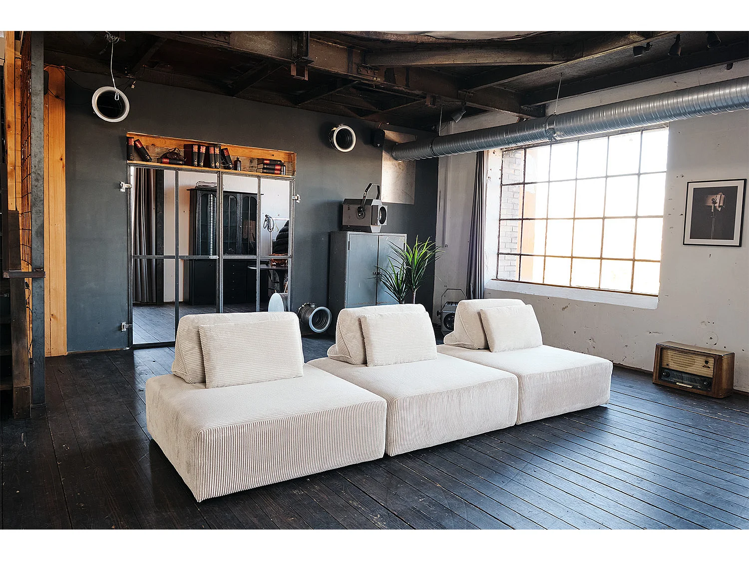 Modulsofa - Cremeweiß Cord - WIOLO SOFT