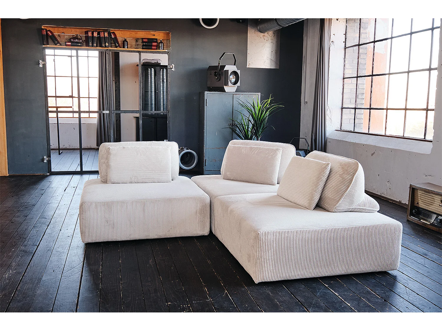 Modulsofa - Cremeweiß Cord - WIOLO SOFT