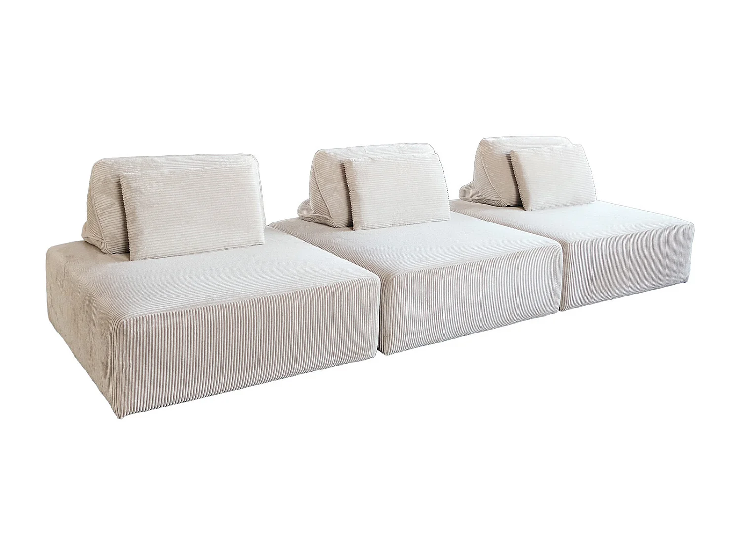 Divano modulare - bianco crema Velluto a coste - WIOLO SOFT