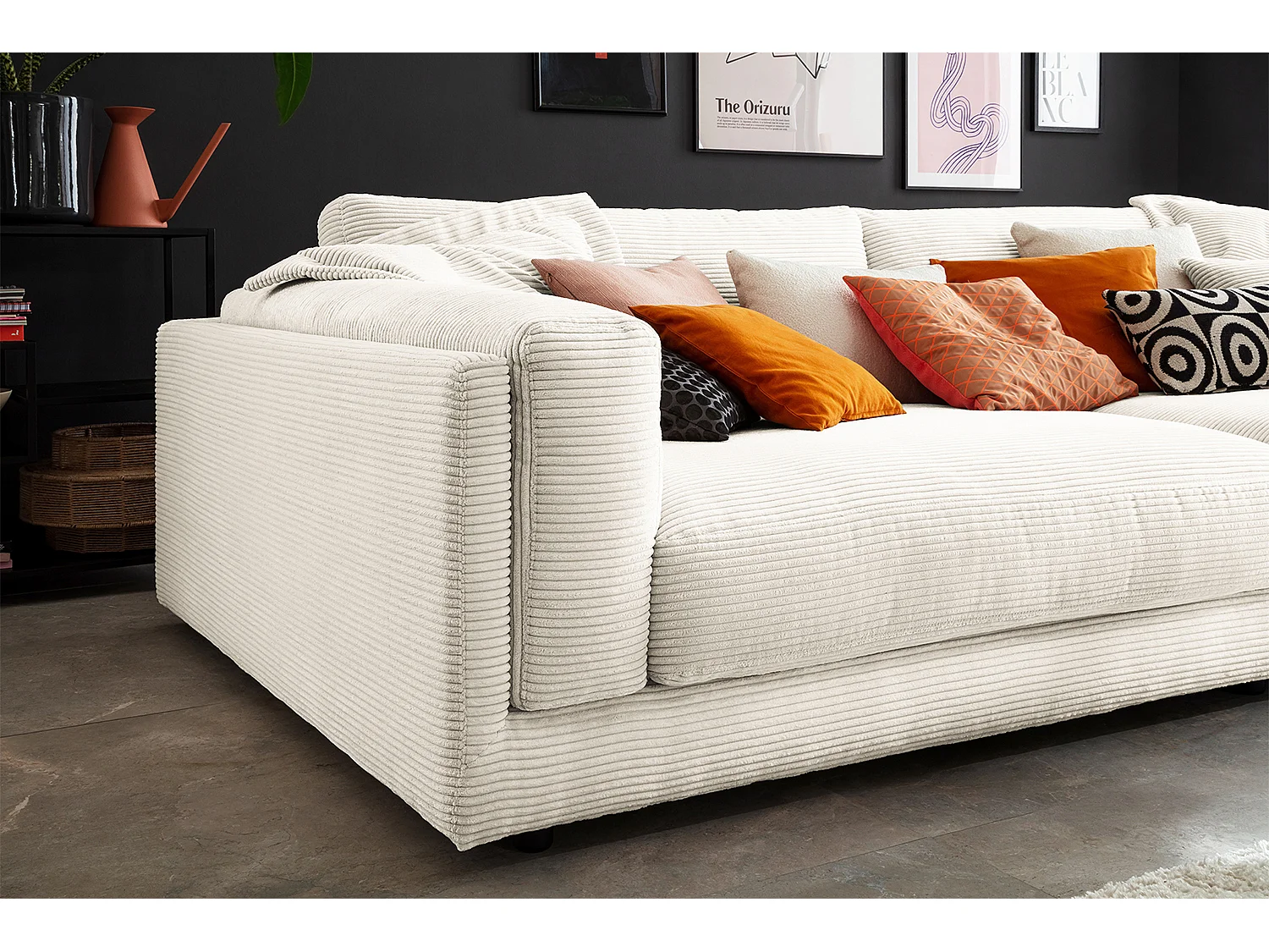 Bigsofa - Cremeweiß Cord - RAINA