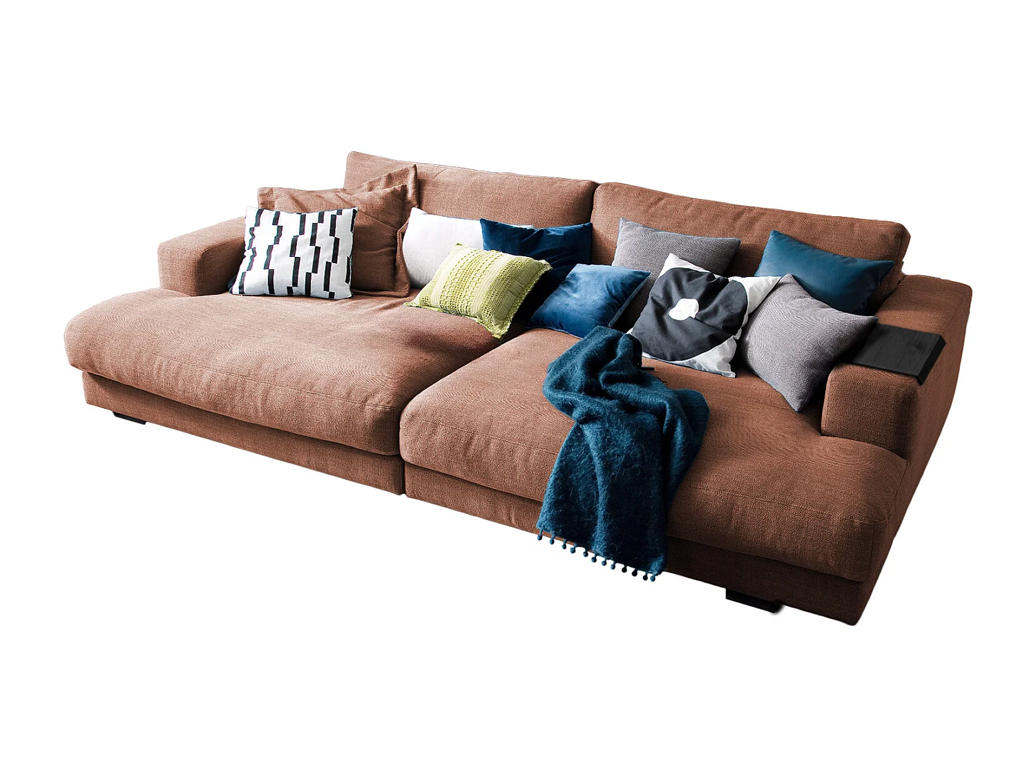 Sofá - marrón tela tejida - MADELINE