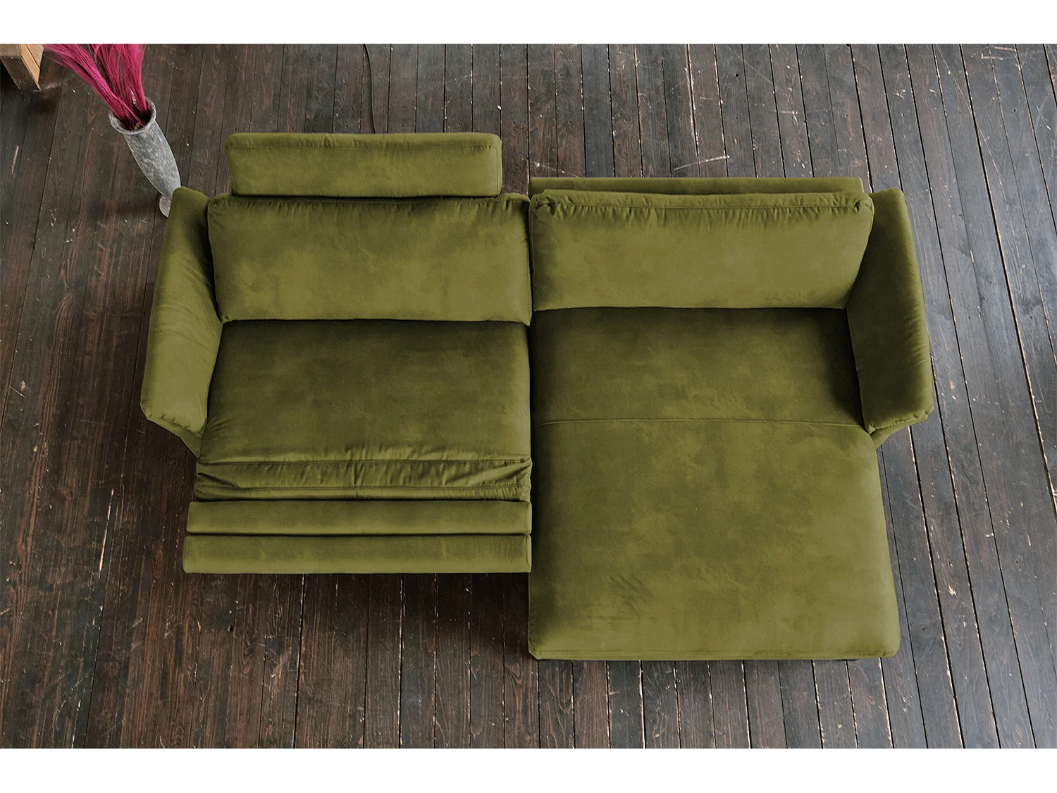Sofá esquinero - Verde Tejido - MALTA