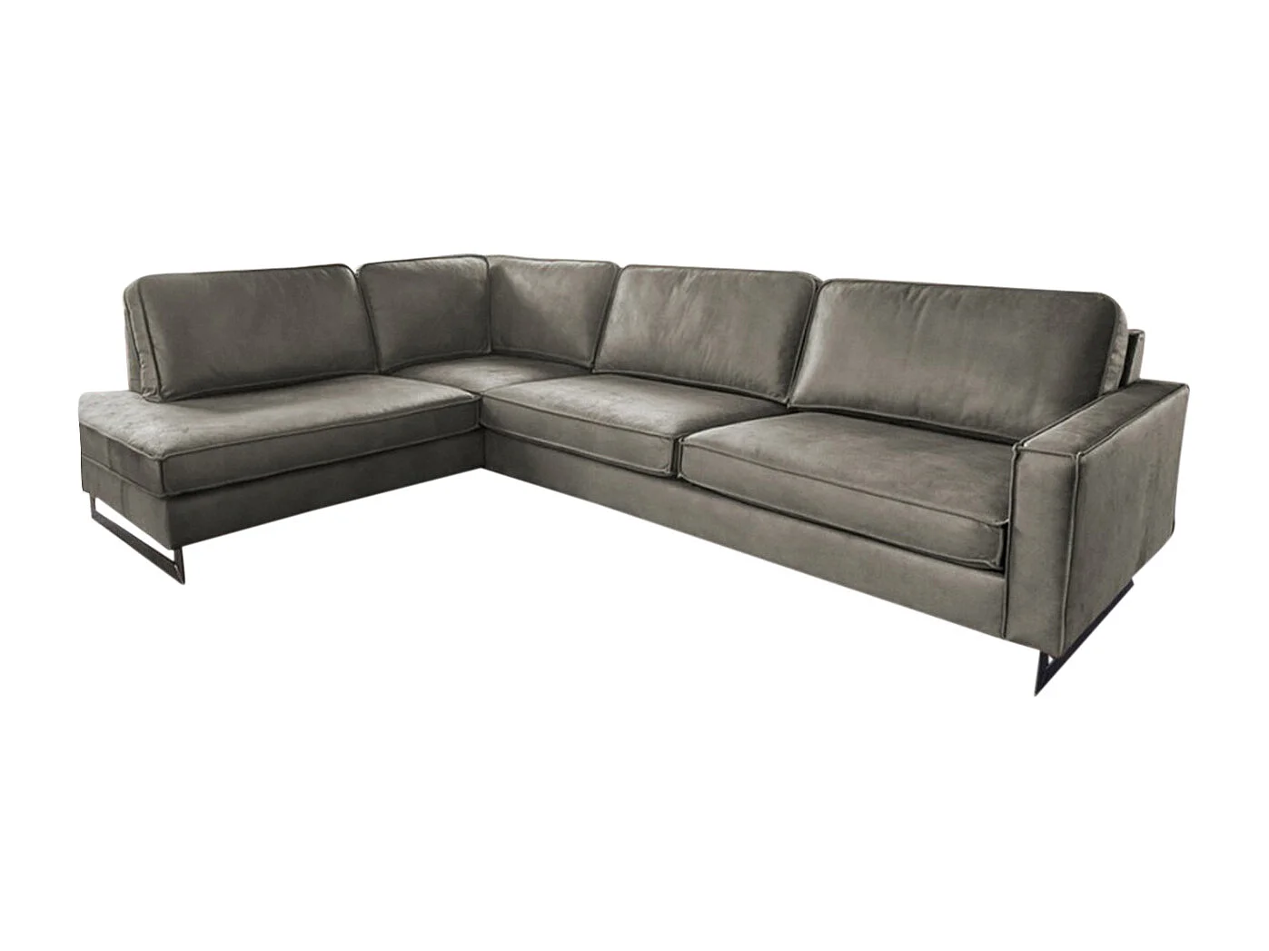 Ecksofa - Anthrazit Lederfaserstoff - VILNIUS