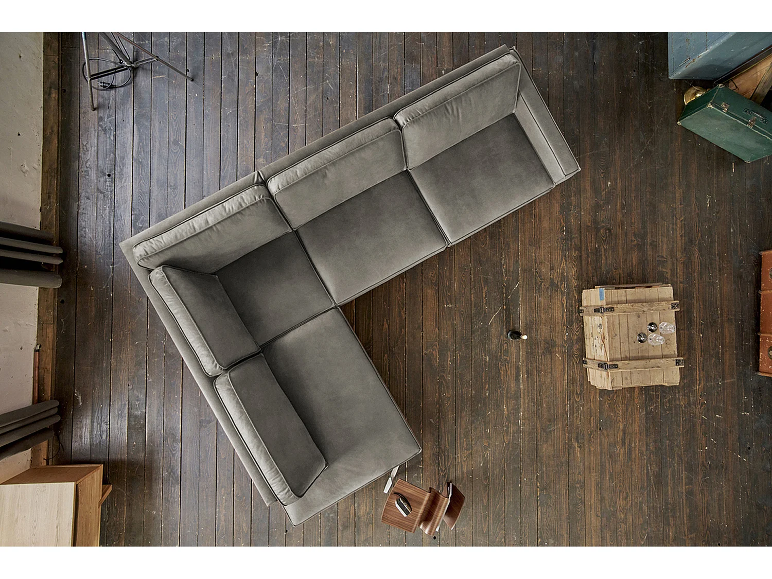 Ecksofa - Anthrazit Lederfaserstoff - VILNIUS