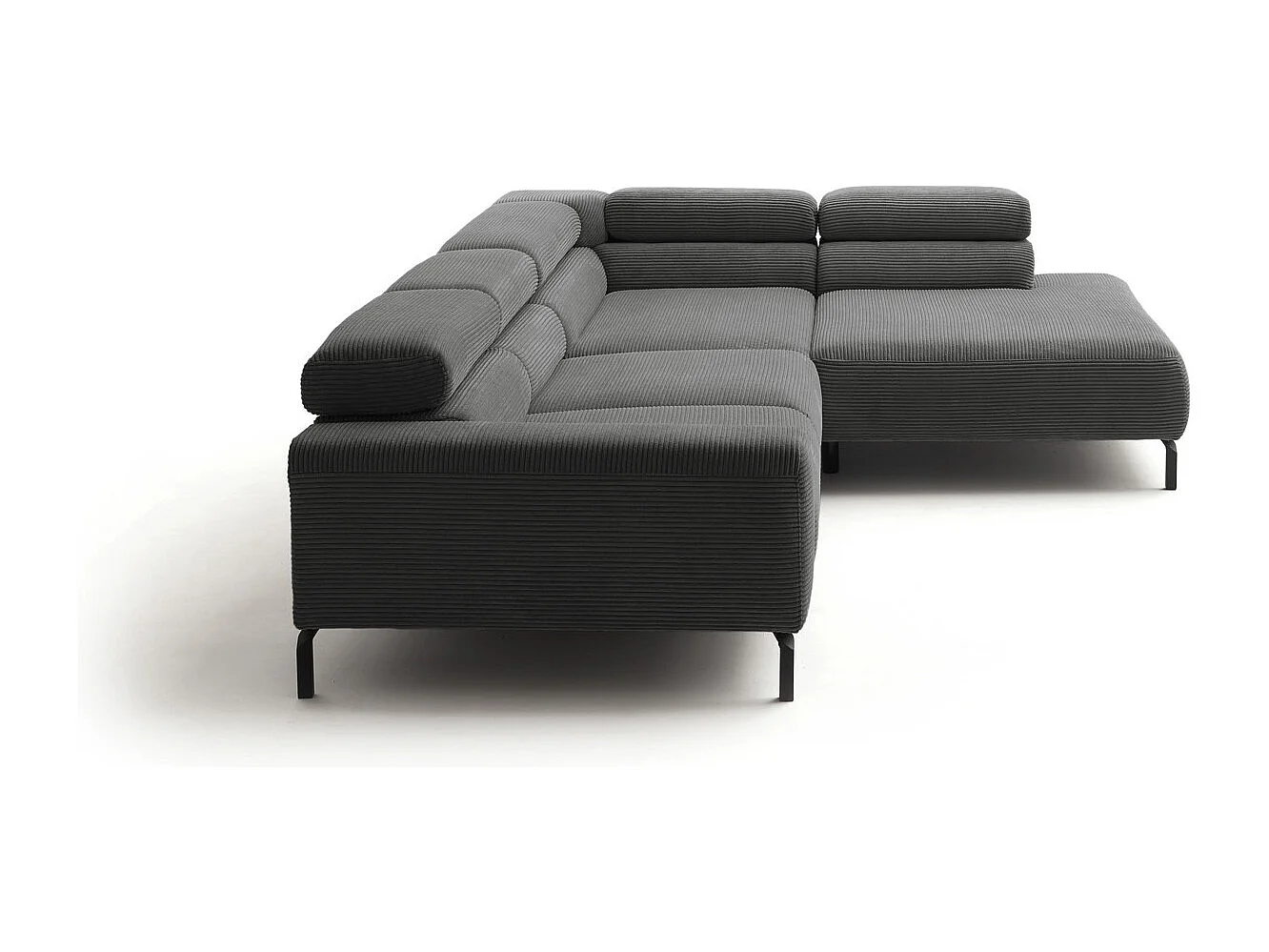 Ecksofa - Grau Cord - DELIA