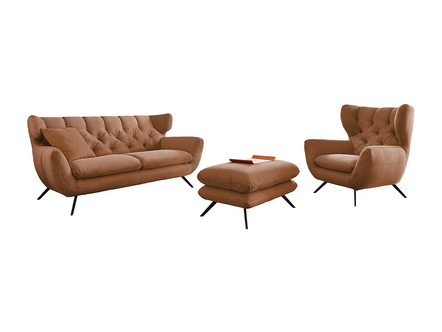 Sitzgruppe - Braun Cord - CHARME