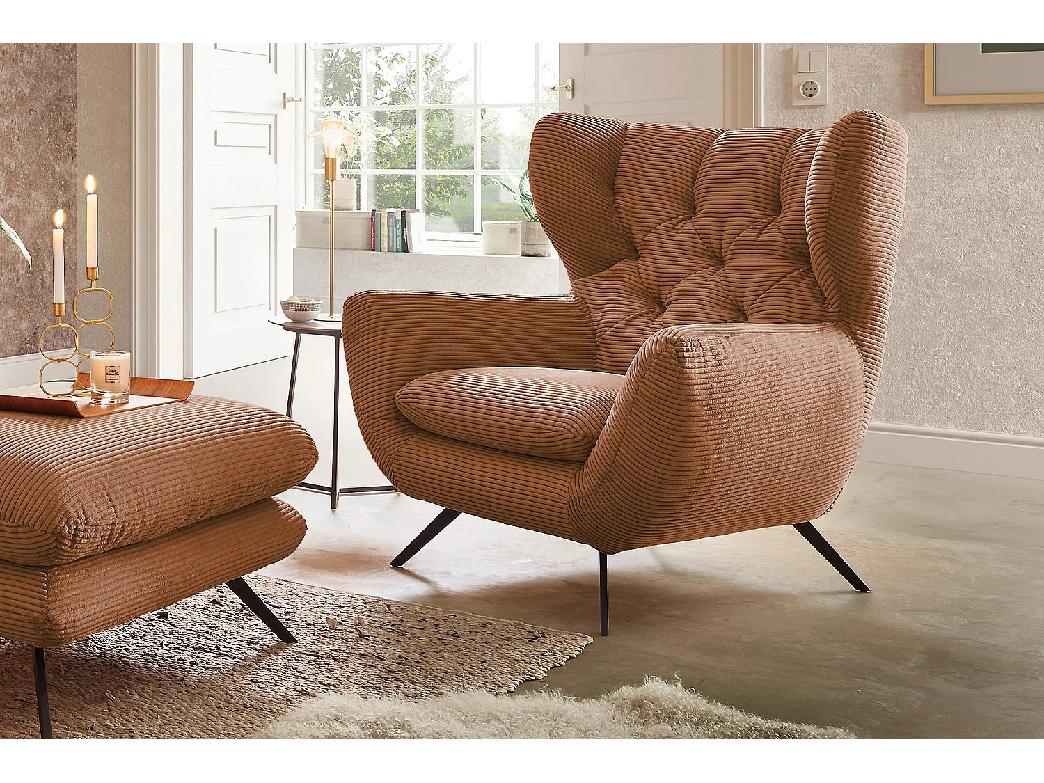 Sitzgruppe - Braun Cord - CHARME