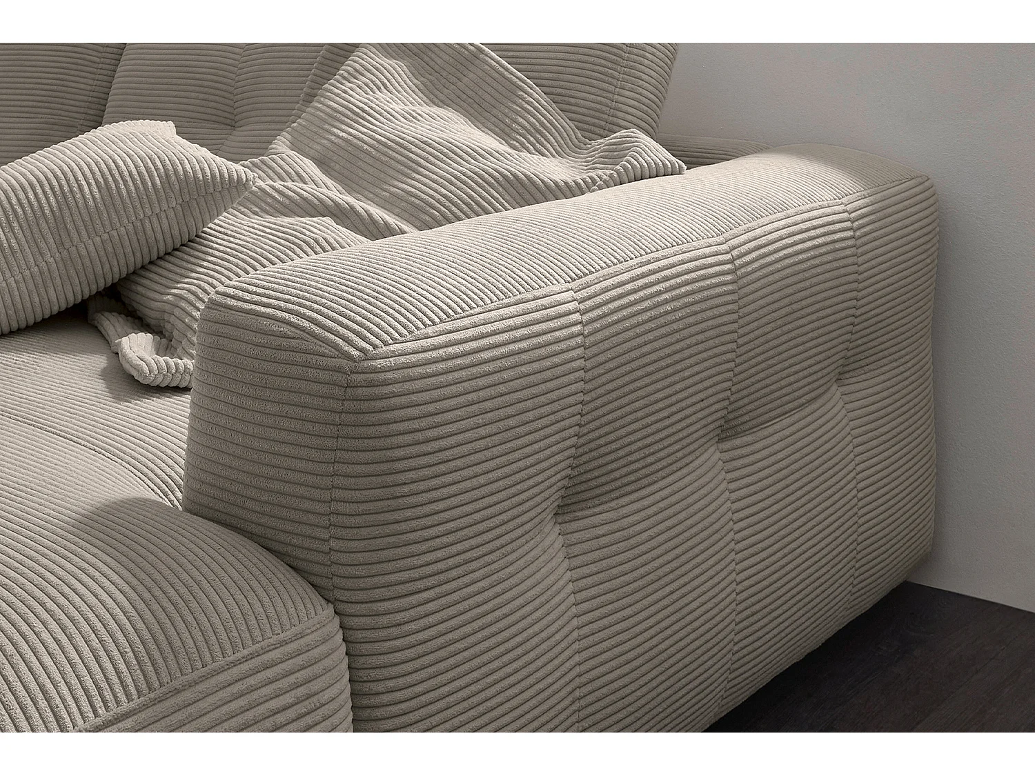 Ecksofa - Grau Cord - MIKA