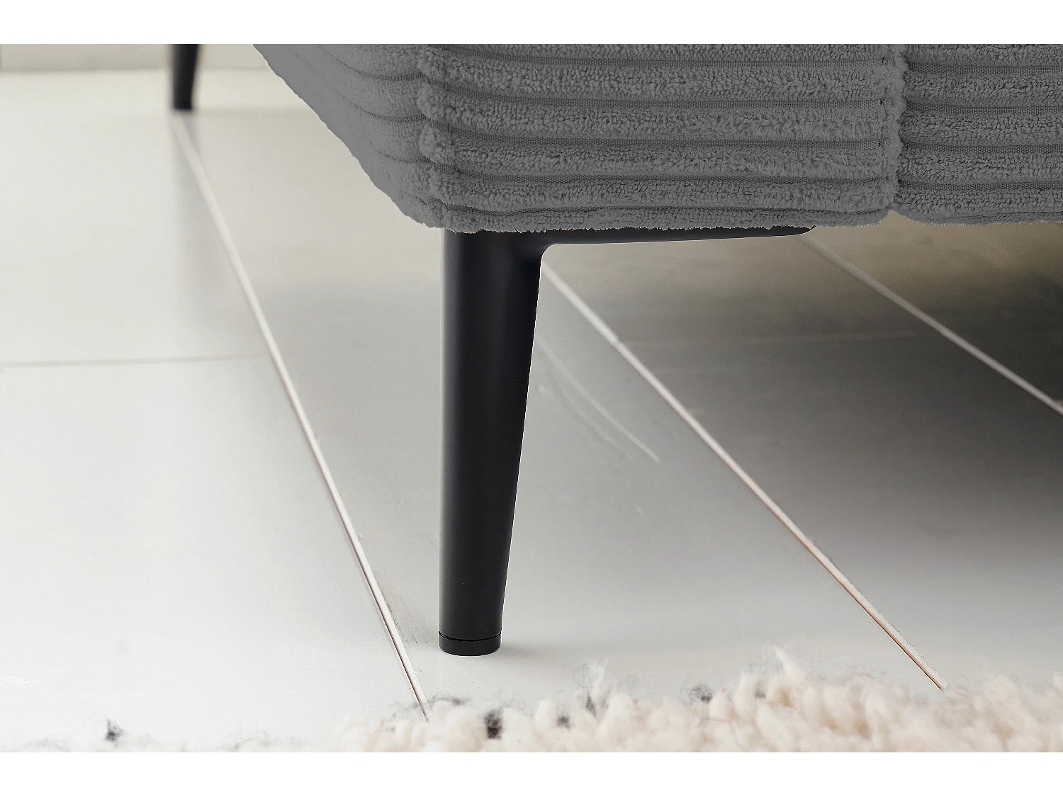 Ecksofa - Grau Cord - CARA