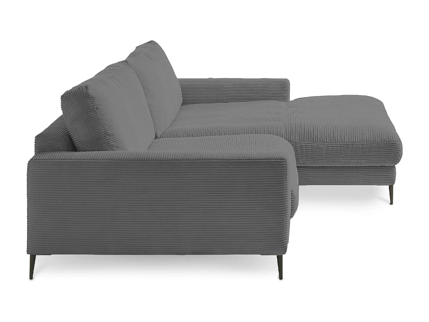 Ecksofa - Grau Cord - CARA