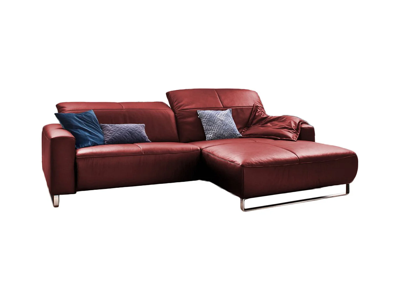 Ecksofa - Rot Leder - YORK
