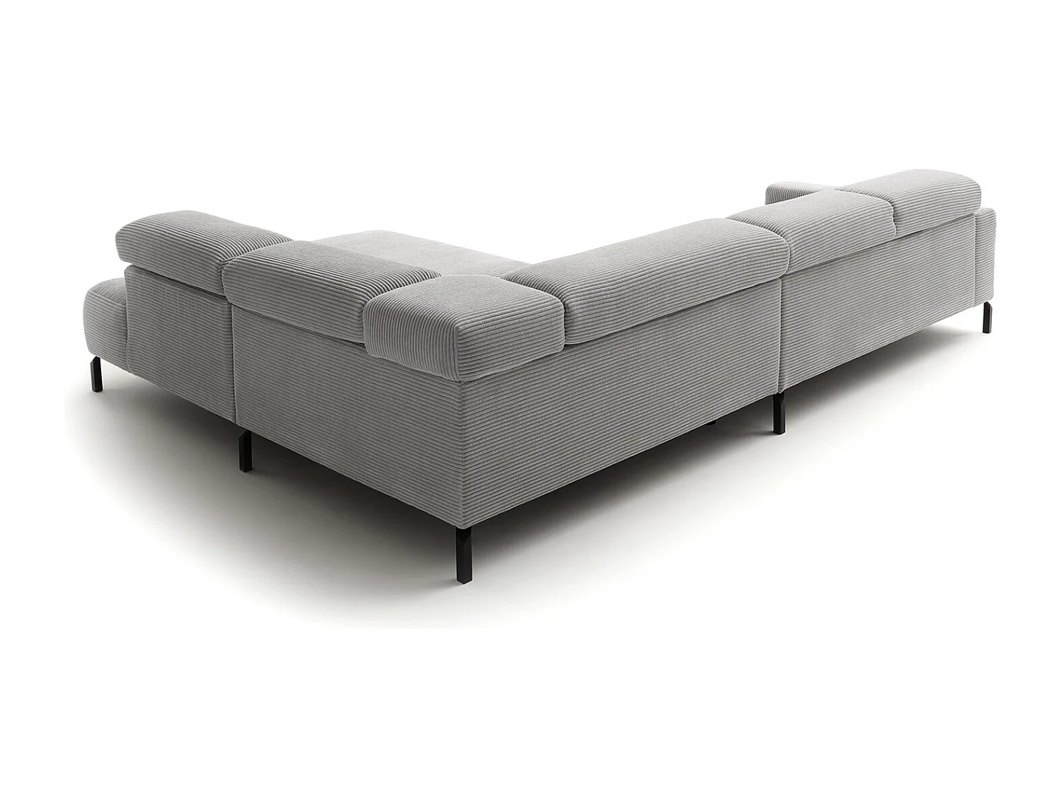 Ecksofa - Hellgrau Cord - DELIA