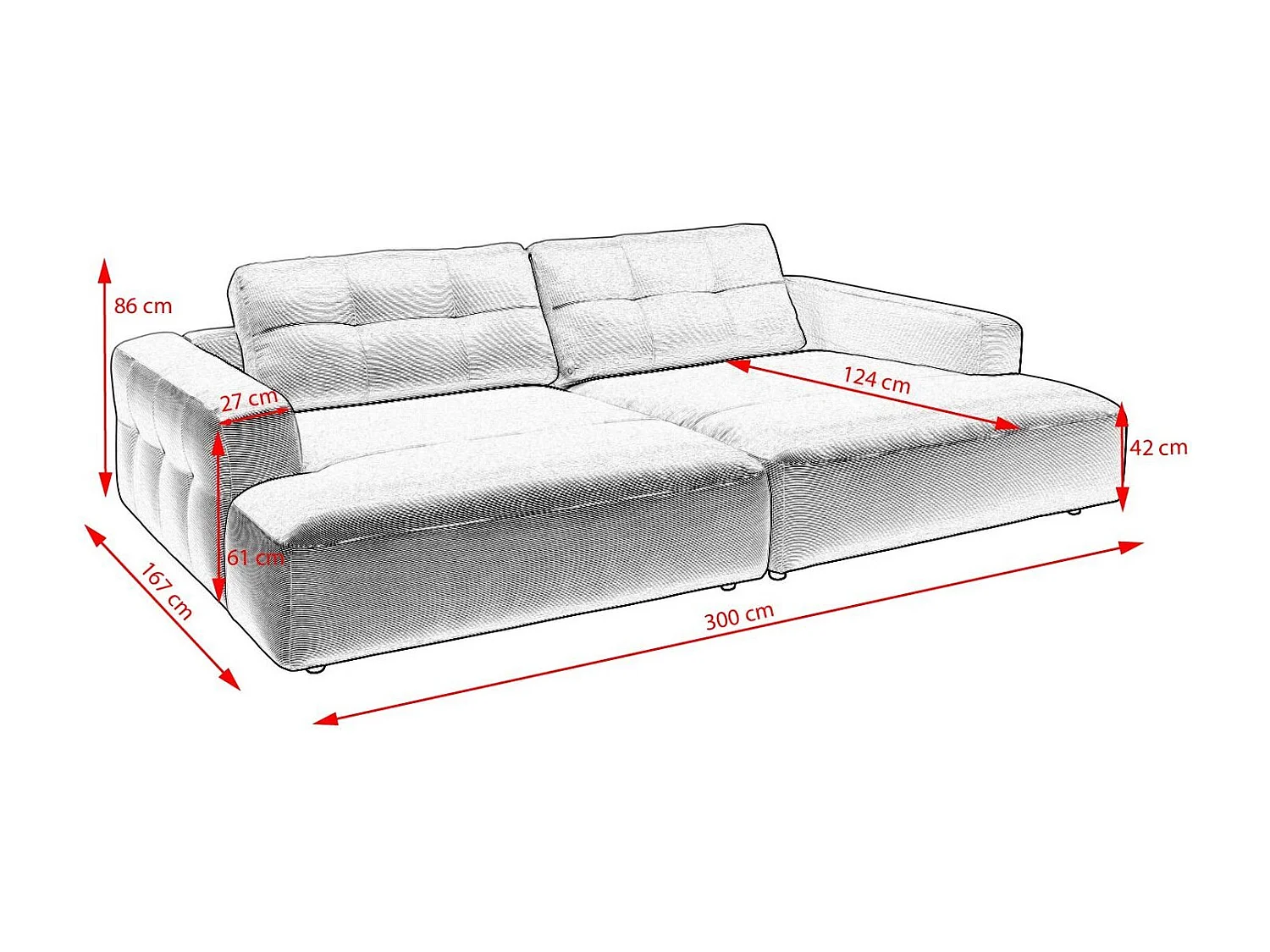 Divano - Grigio Velluto a coste - MIKA