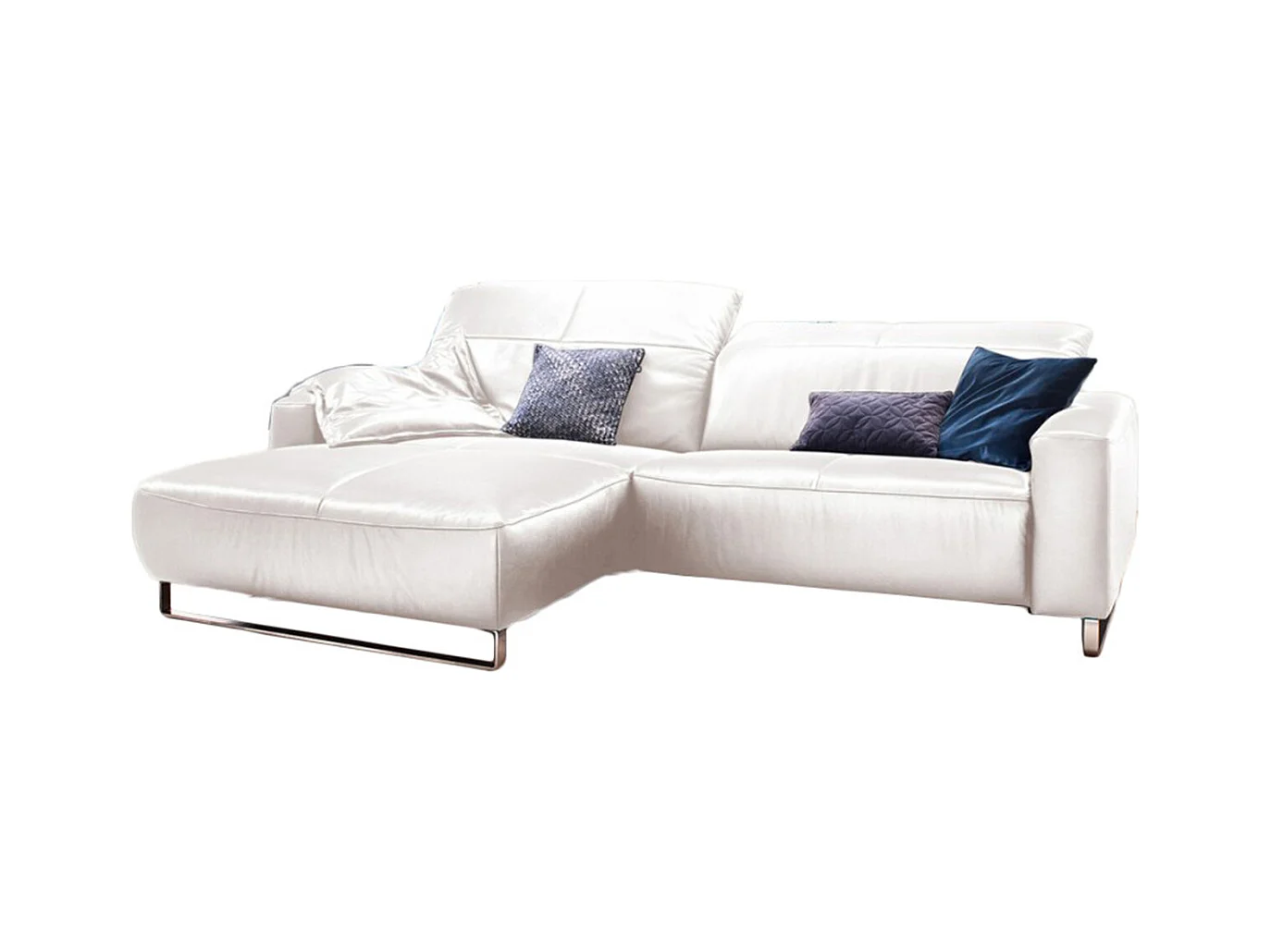 Ecksofa - Ecru Leder - YORK