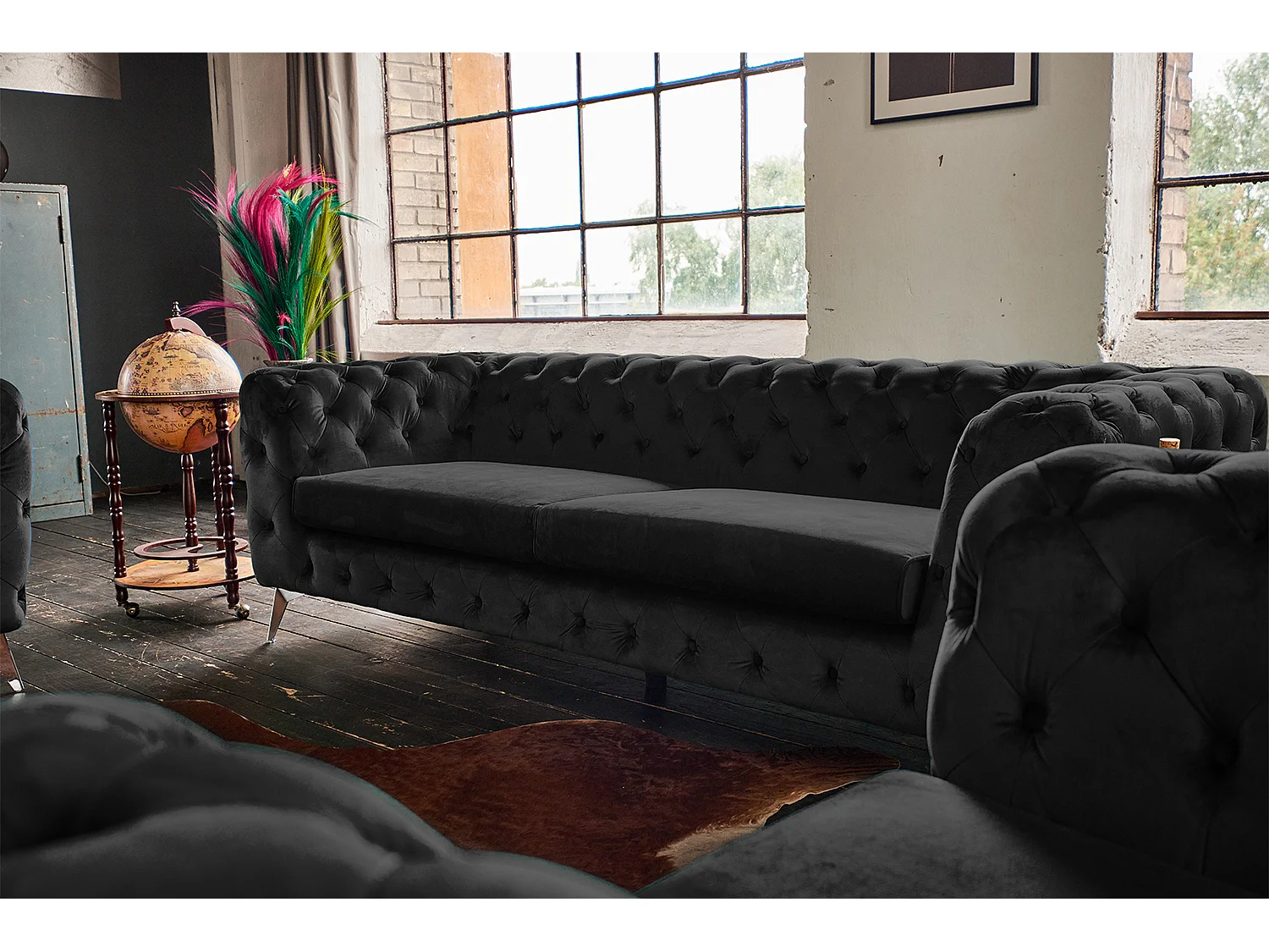 Canapé - Noir Velours - NARLA