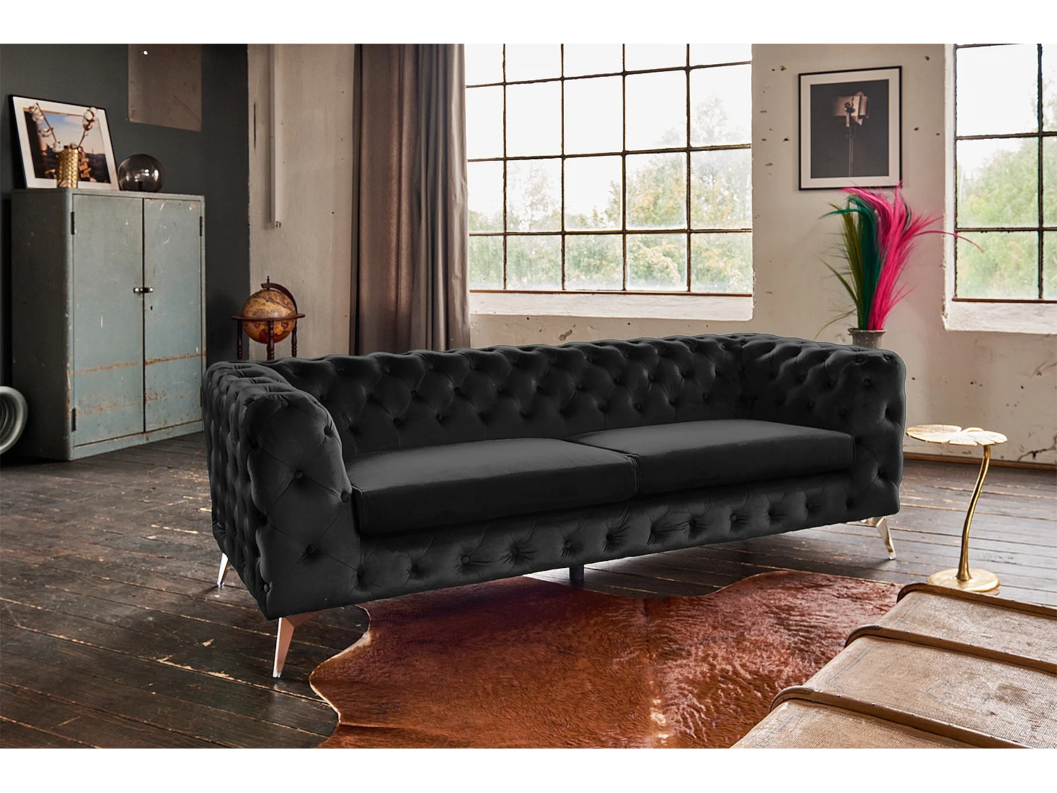 Sofa - Schwarz Velvet - NARLA
