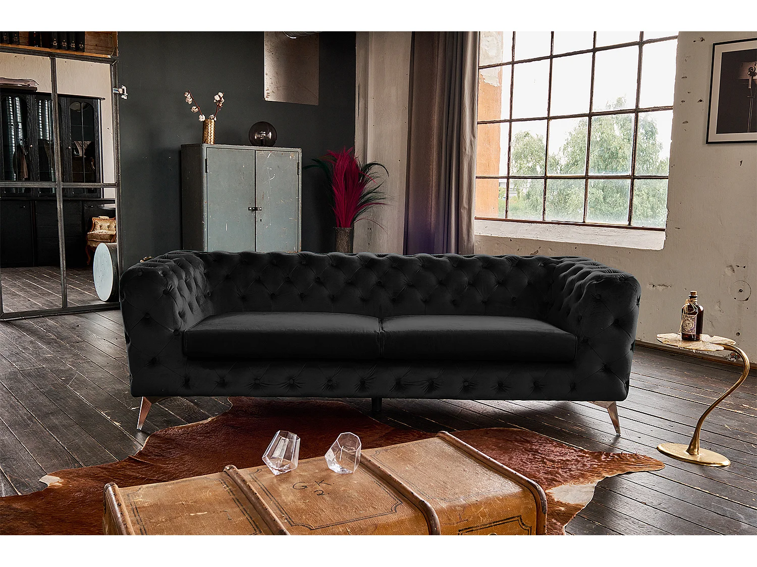 Sofa - Schwarz Velvet - NARLA