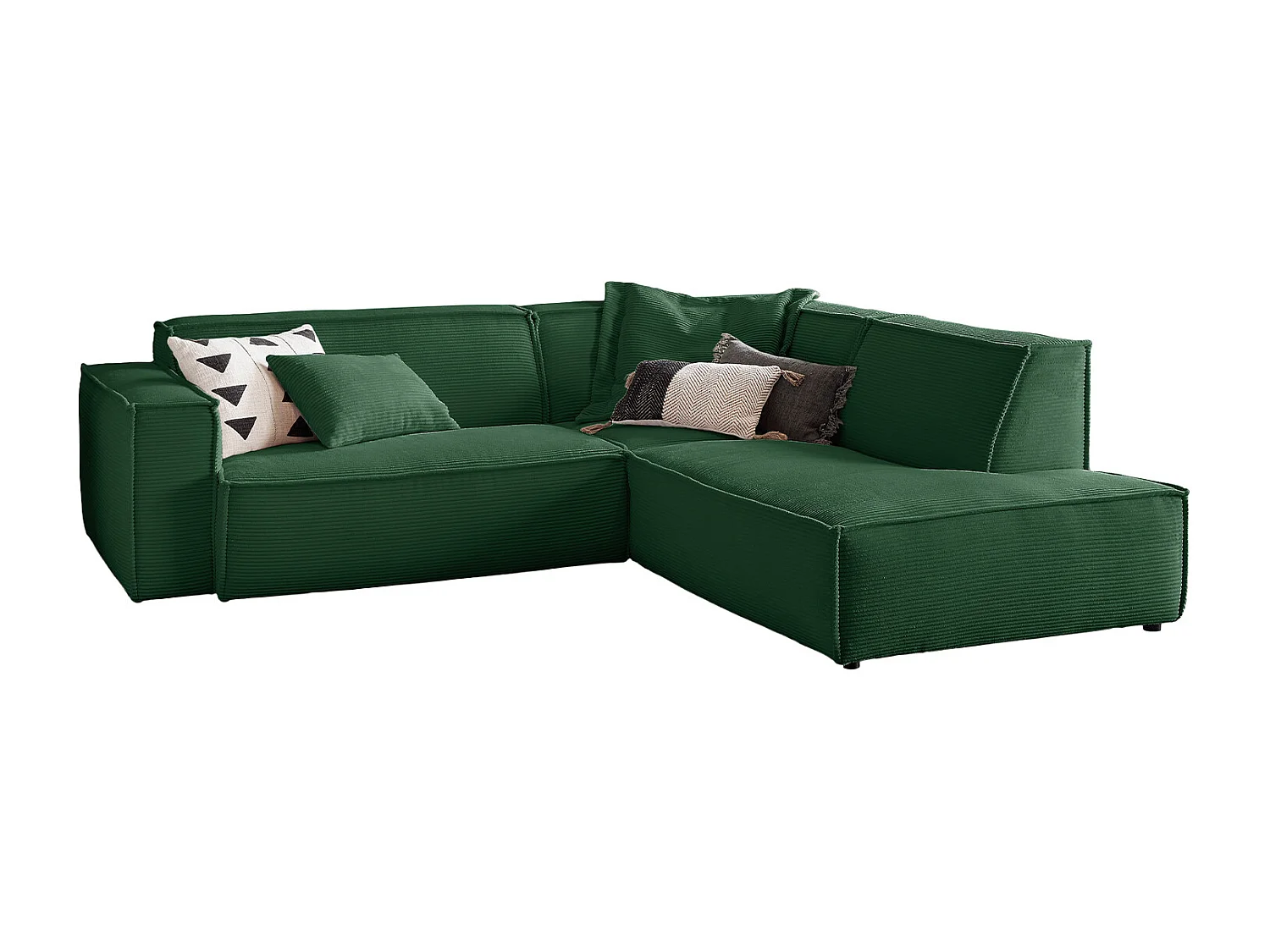 Ecksofa - Smaragdgrün Cord - SAMU