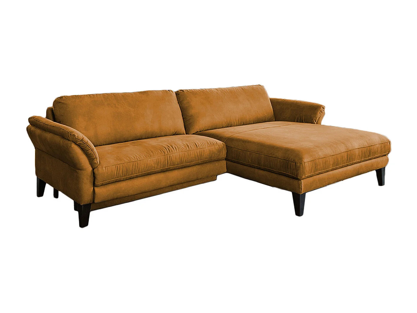 Ecksofa - Rotbraun Webstoff - MALTA