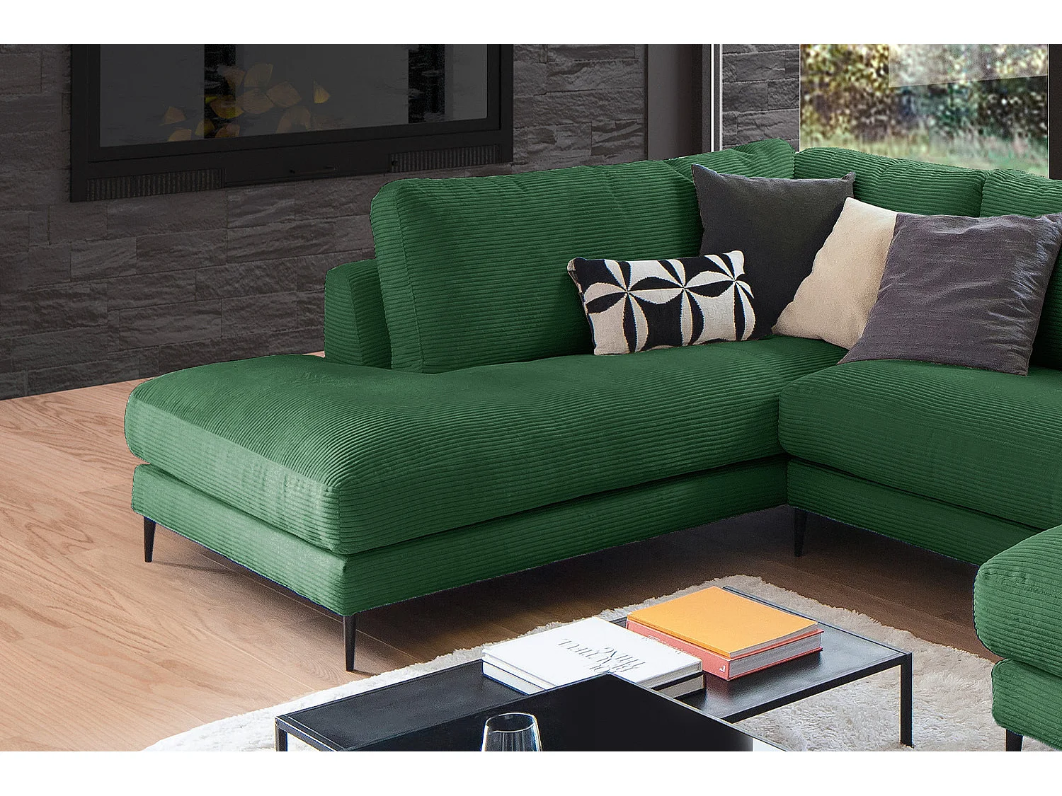 Sofá - verde esmeralda Pana - CARA