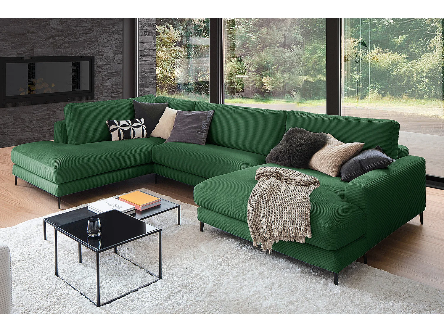 Sofá - verde esmeralda Pana - CARA