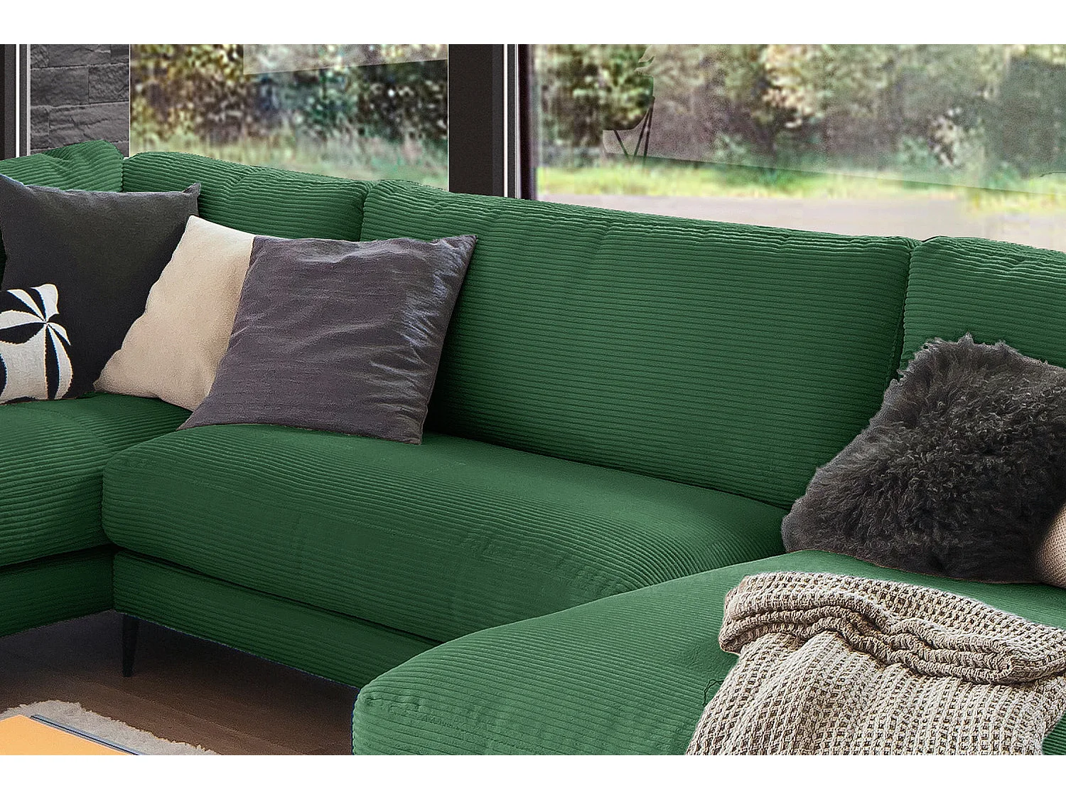 Sofá - verde esmeralda Pana - CARA