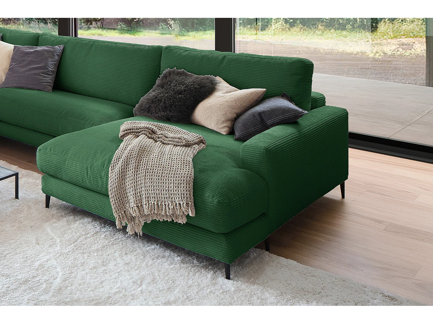 Sofá - verde esmeralda Pana - CARA