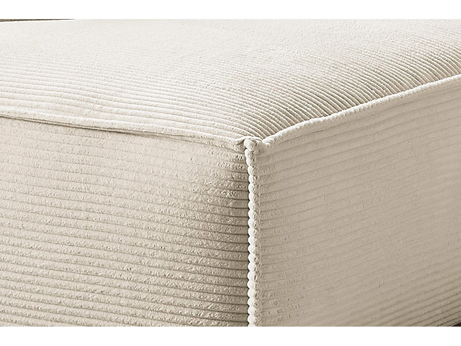 Divano angolare - bianco crema Velluto a coste - SAMU