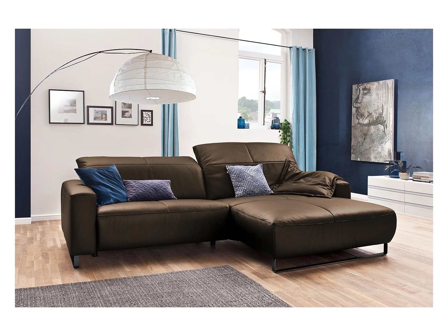 Divano - decoro in noce pelle - YORK