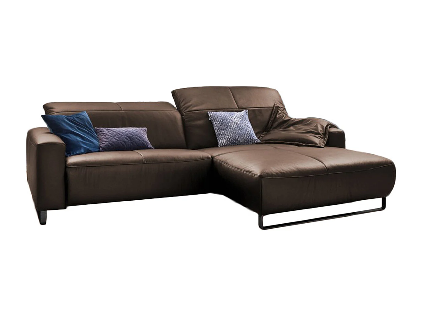 Hoekbank - Walnoot decor Leer - YORK