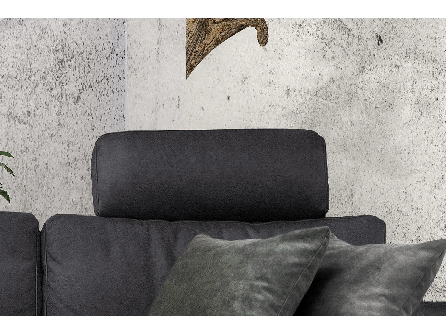 Ecksofa - Schwarz Webstoff - LOLA