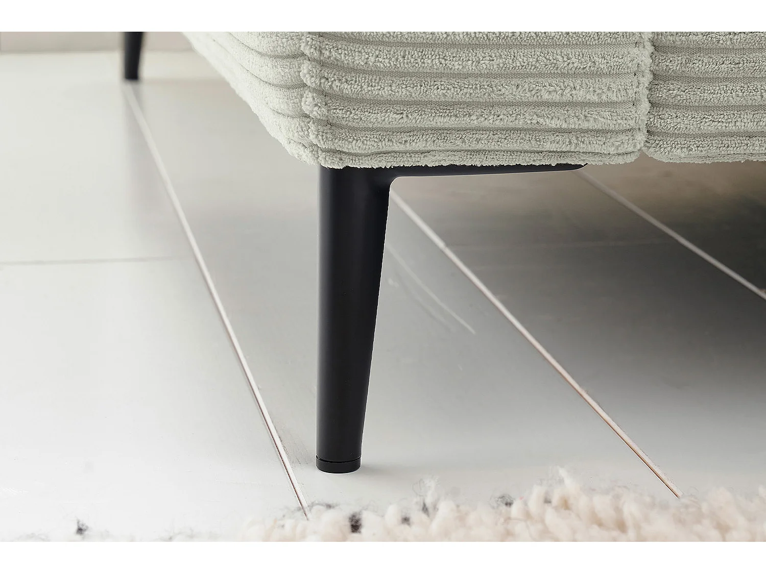 Ecksofa - Grau Cord - CARA