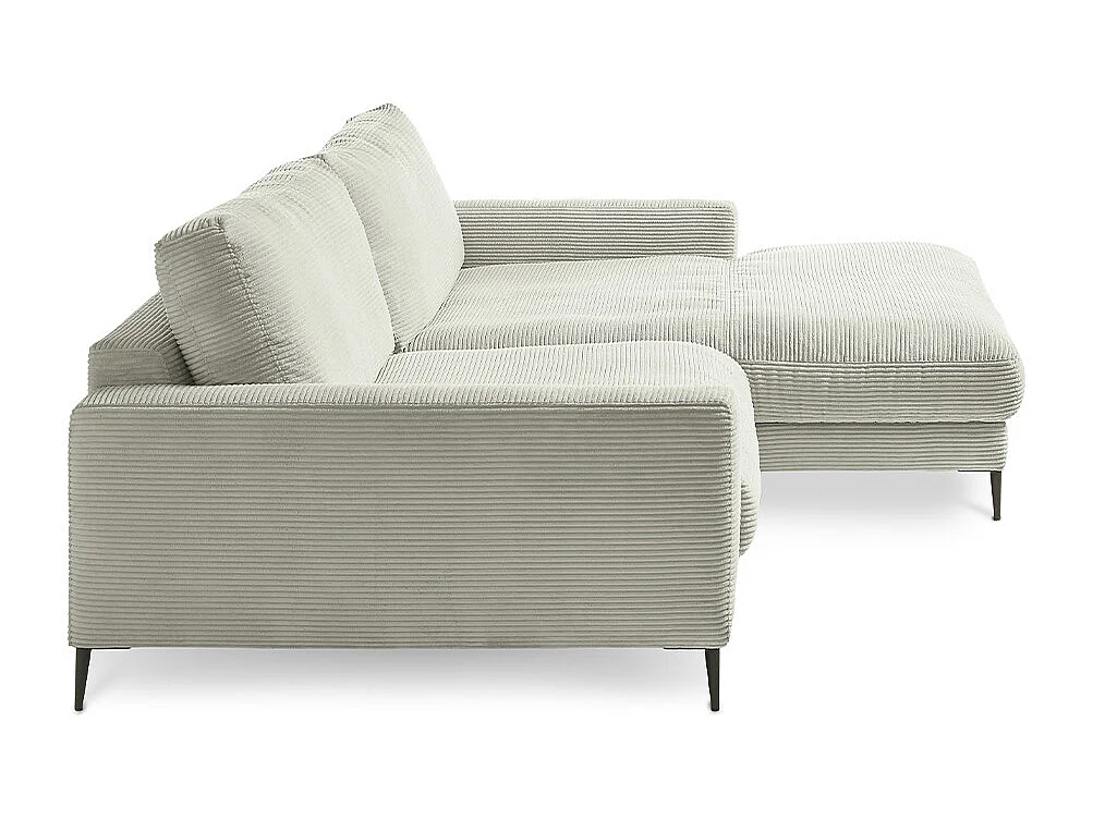 Ecksofa - Grau Cord - CARA