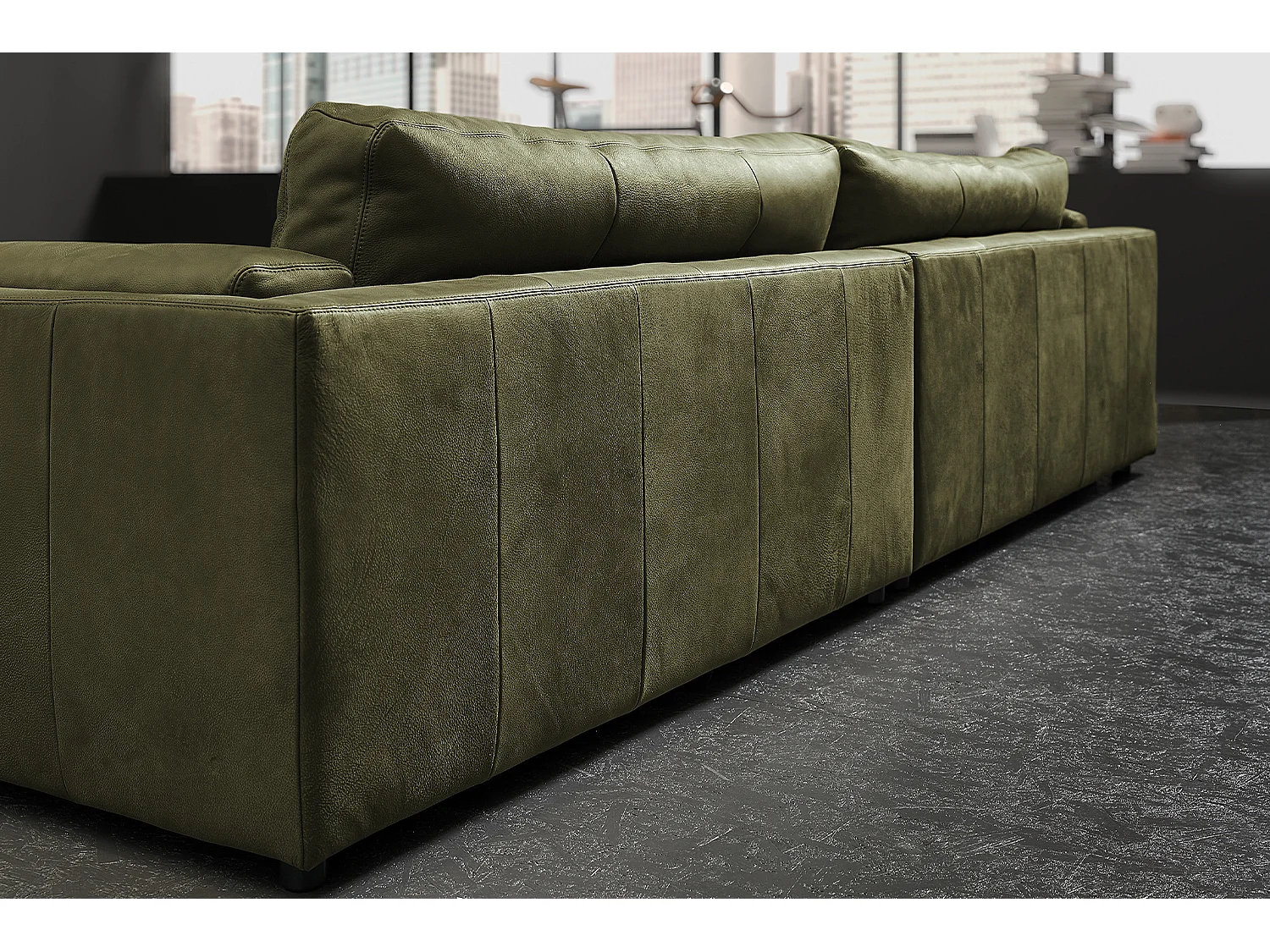 Bigsofa - Grün Leder - RAINA