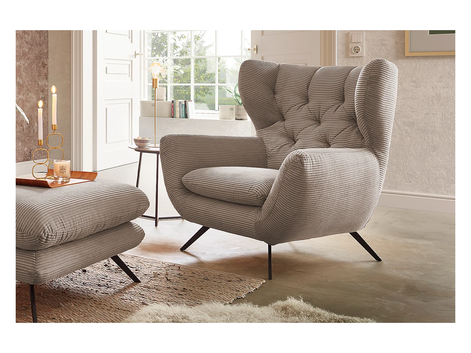 Sessel - Taupe Cord - CHARME