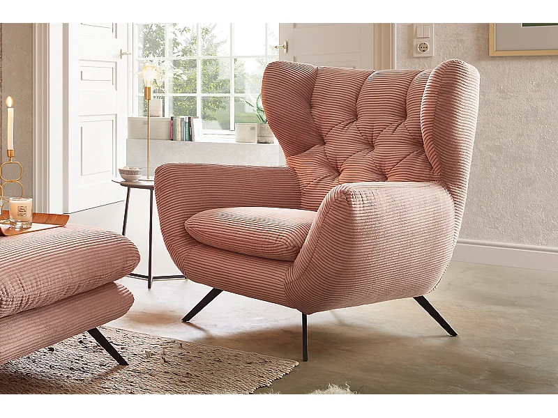 Sessel - Rosé Cord - CHARME
