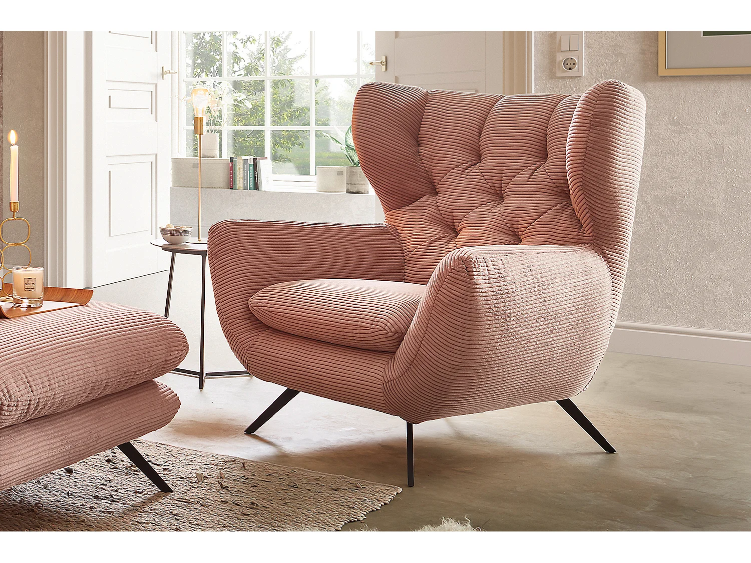 Sessel - Rosé Cord - CHARME