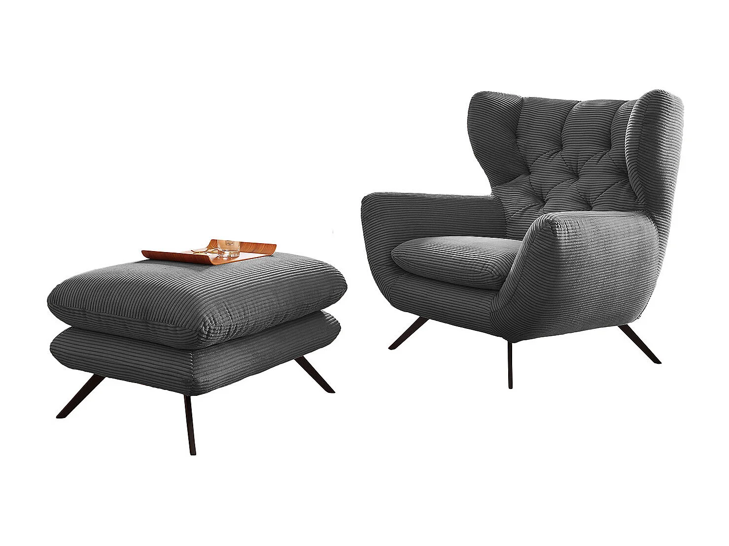 Sessel - Grau Cord - CHARME